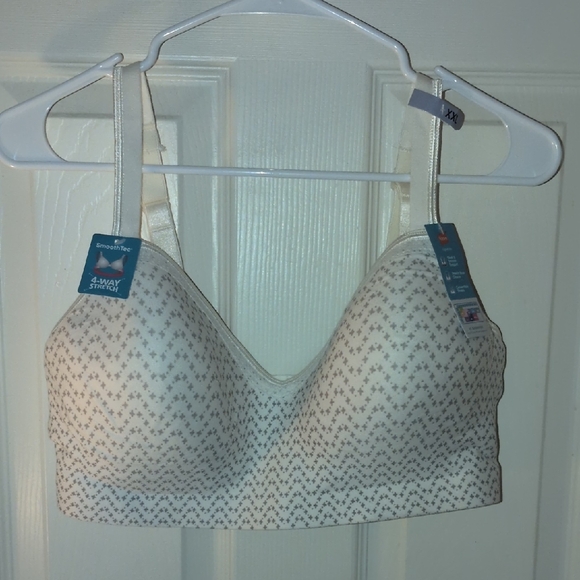 Hanes Cream and Gray Patterned Bra 2XL NWT - Picture 1 of 8